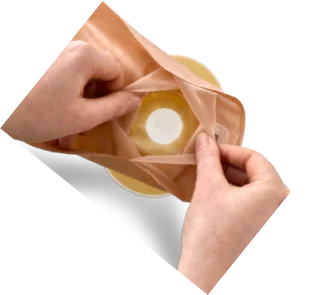 a close-up of an ostomy pouch