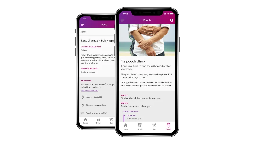 My Ostomy Journey 앱의 대시보드.