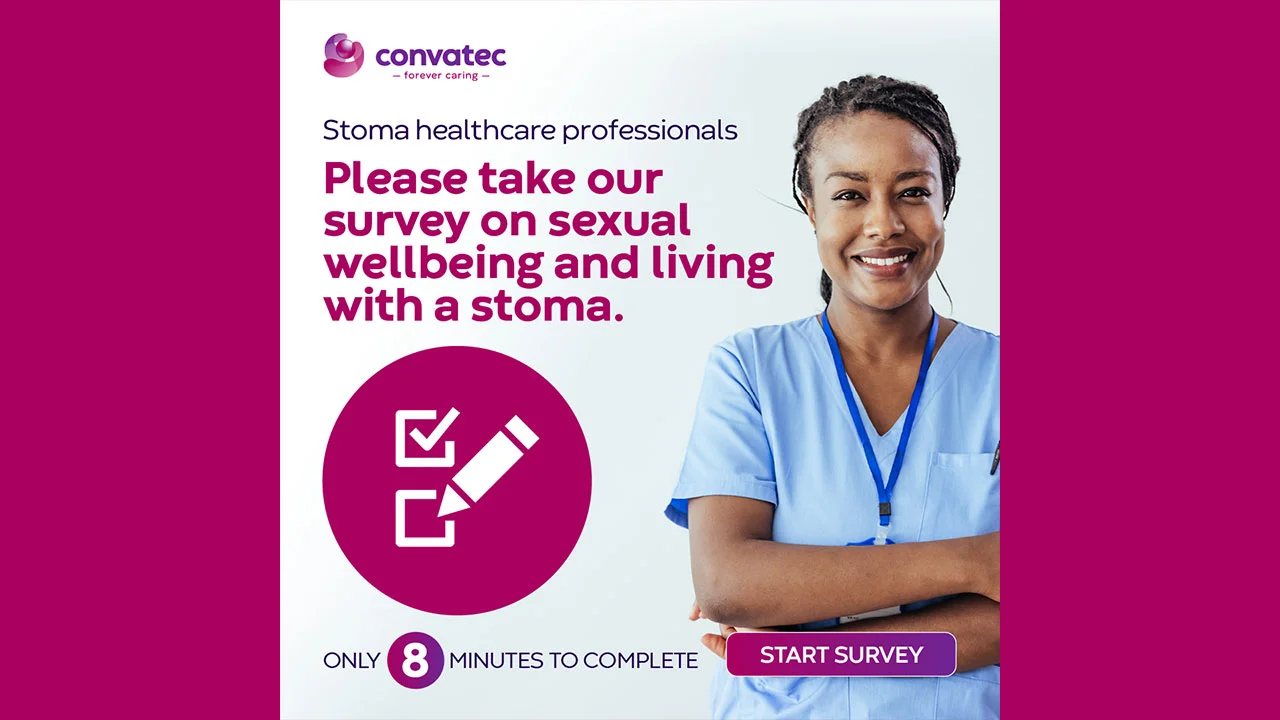 A healthcare professional with a survey for patients to share their opinions