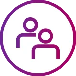 Μωβ κύκλος με λευκό εικονίδιο