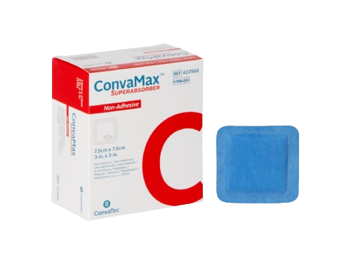convamax superabsorber pack shot with dressing next to it